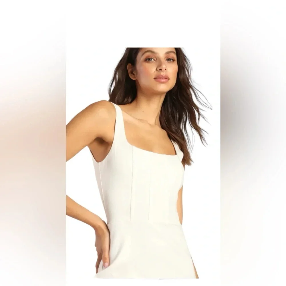 NEW Lulus Absolute Angel Ivory Sleeveless Corset Bodycon Mini Dress
